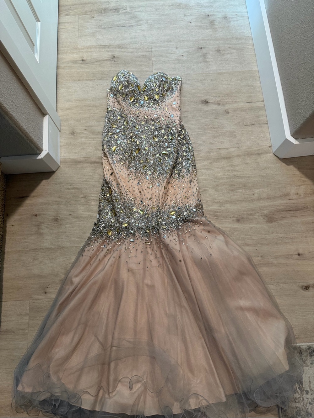 Terani Couture Embellished Blush Evening Gown